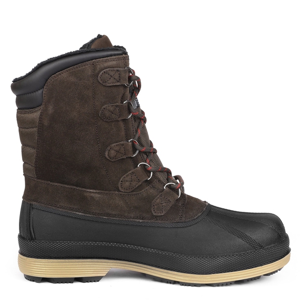 Men's Waterproof Winter Snow Boots - DARK BROWN BLACK - 3